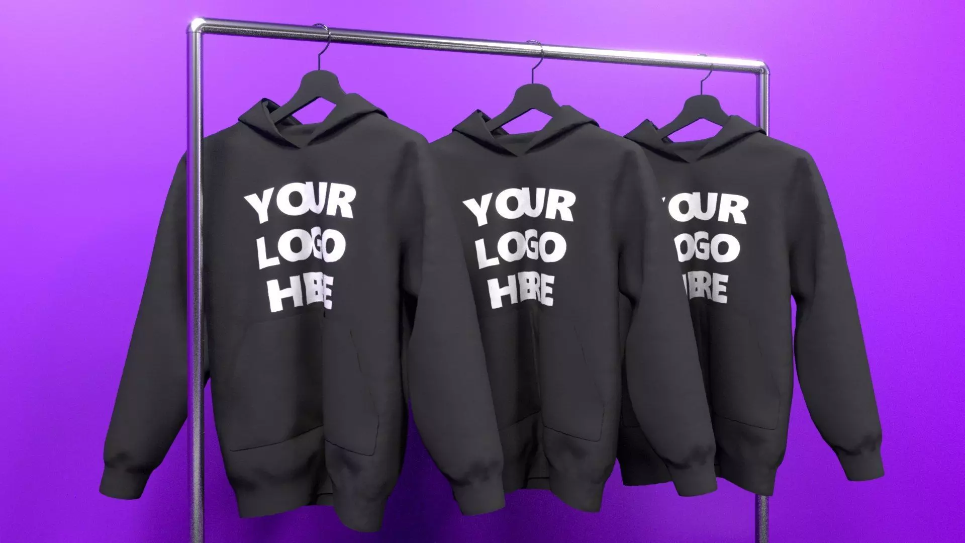 Hoodies on Rack 3D model