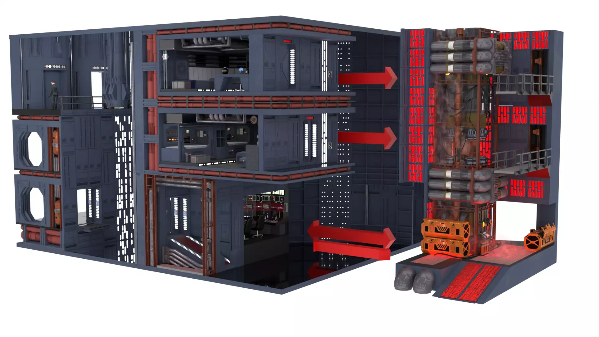 Set 2f - Death Star Kyber Installation 1-18 scale Hasbro Kenner 3D print model_91