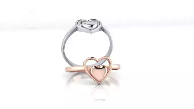 love heart gold ring