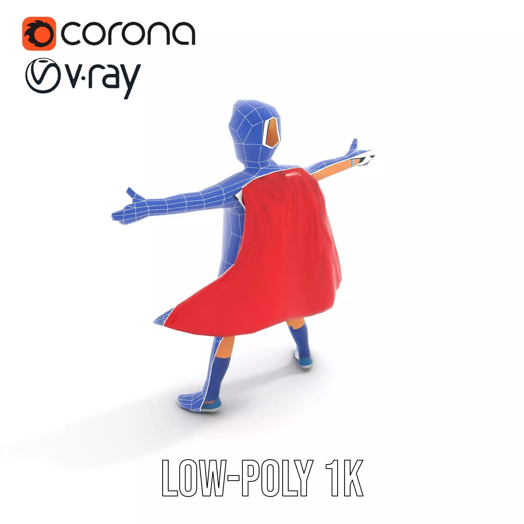 Hero Costume Child model pack Low-poly 3D model_31