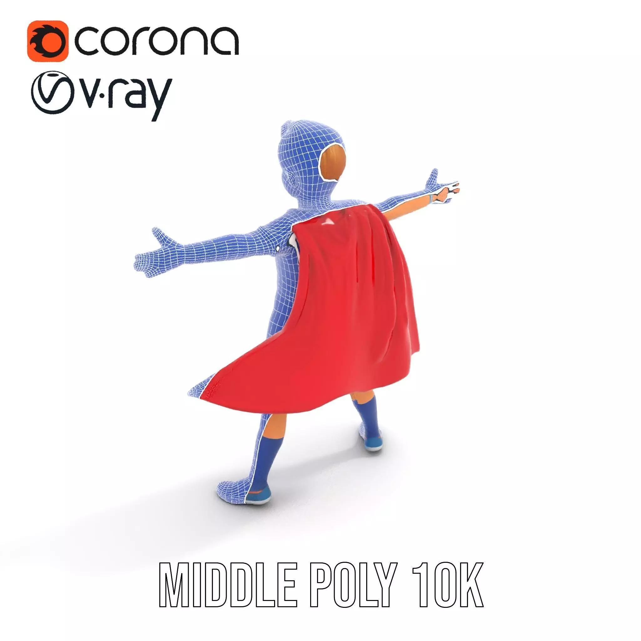 Hero Costume Child model pack Low-poly 3D model_25
