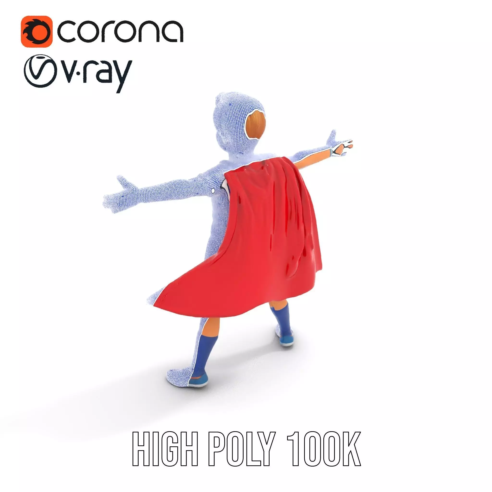 Hero Costume Child model pack Low-poly 3D model_32