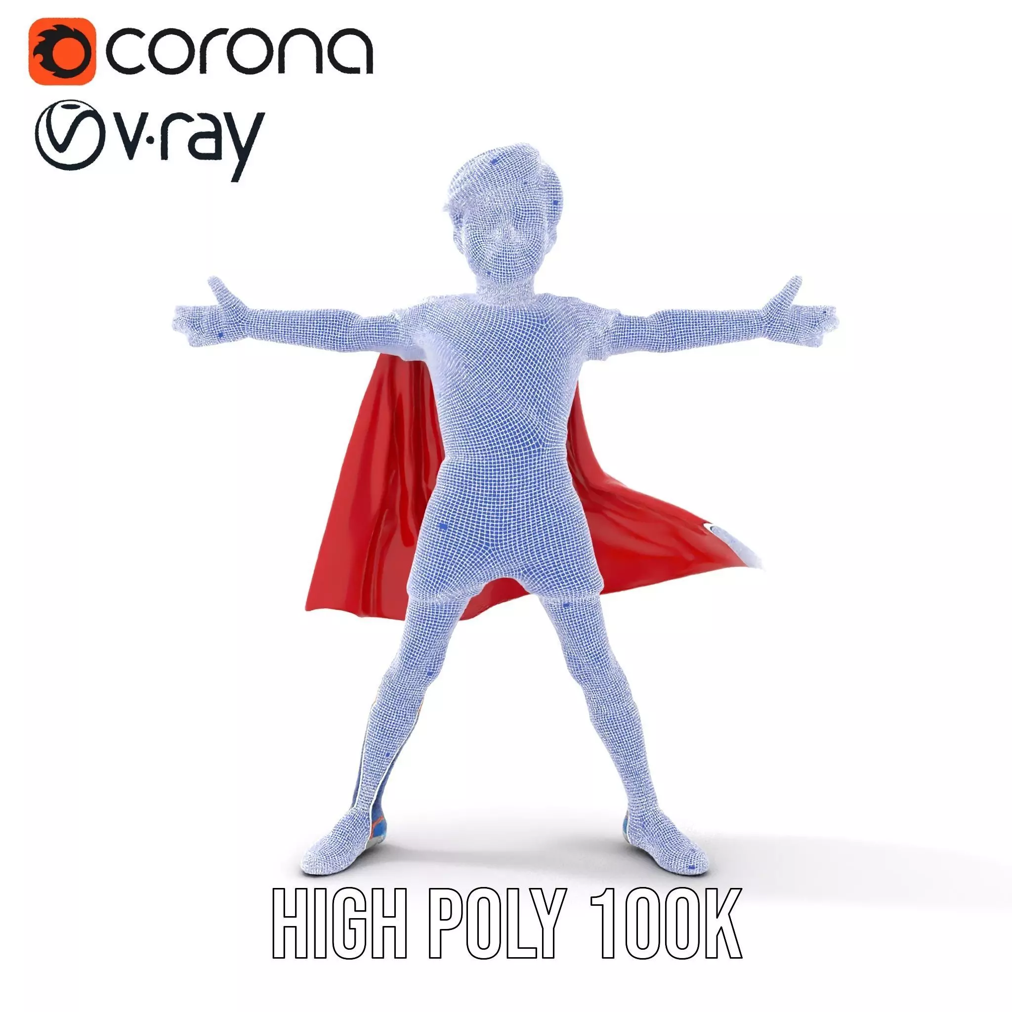 Hero Costume Child model pack Low-poly 3D model_33