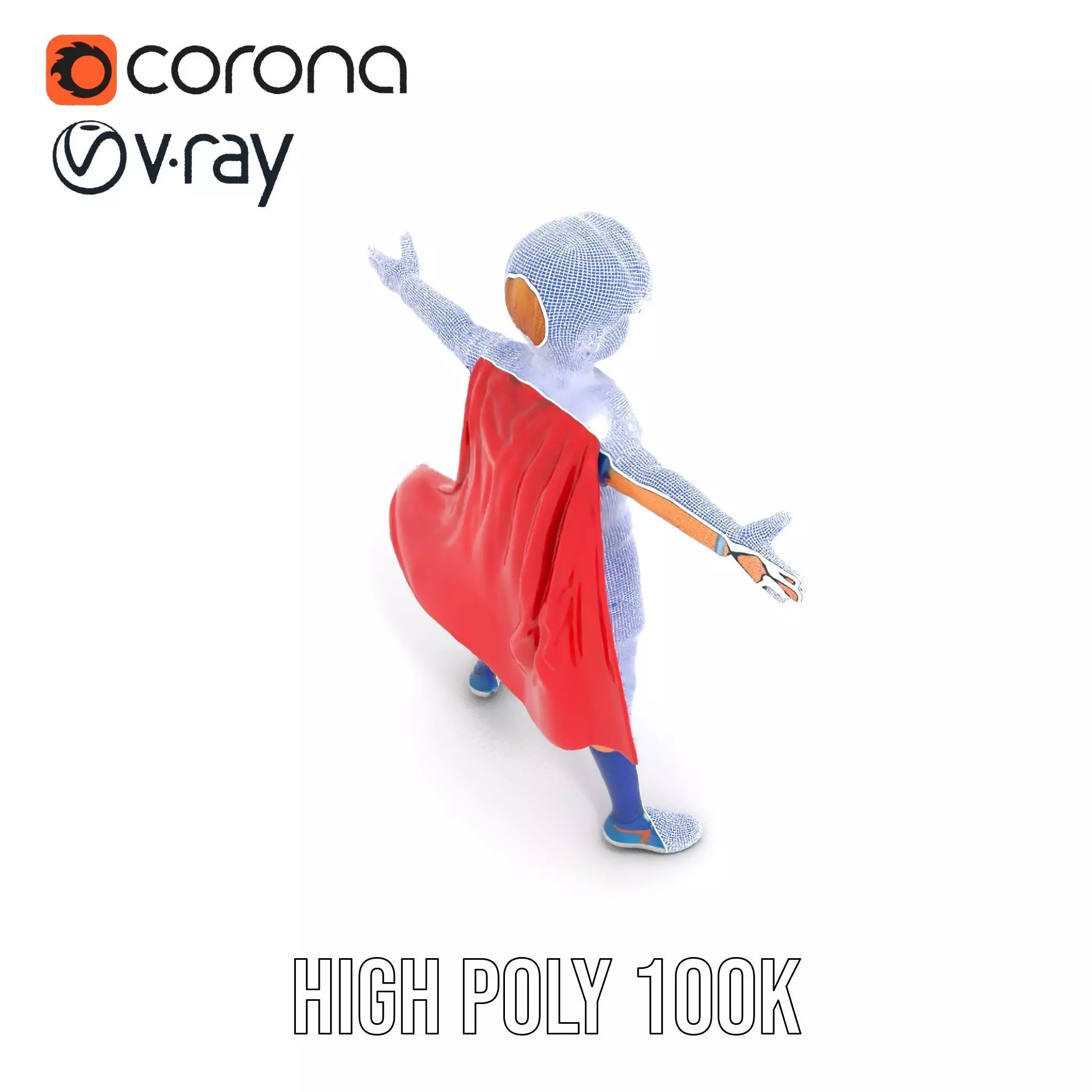 Hero Costume Child model pack Low-poly 3D model_35