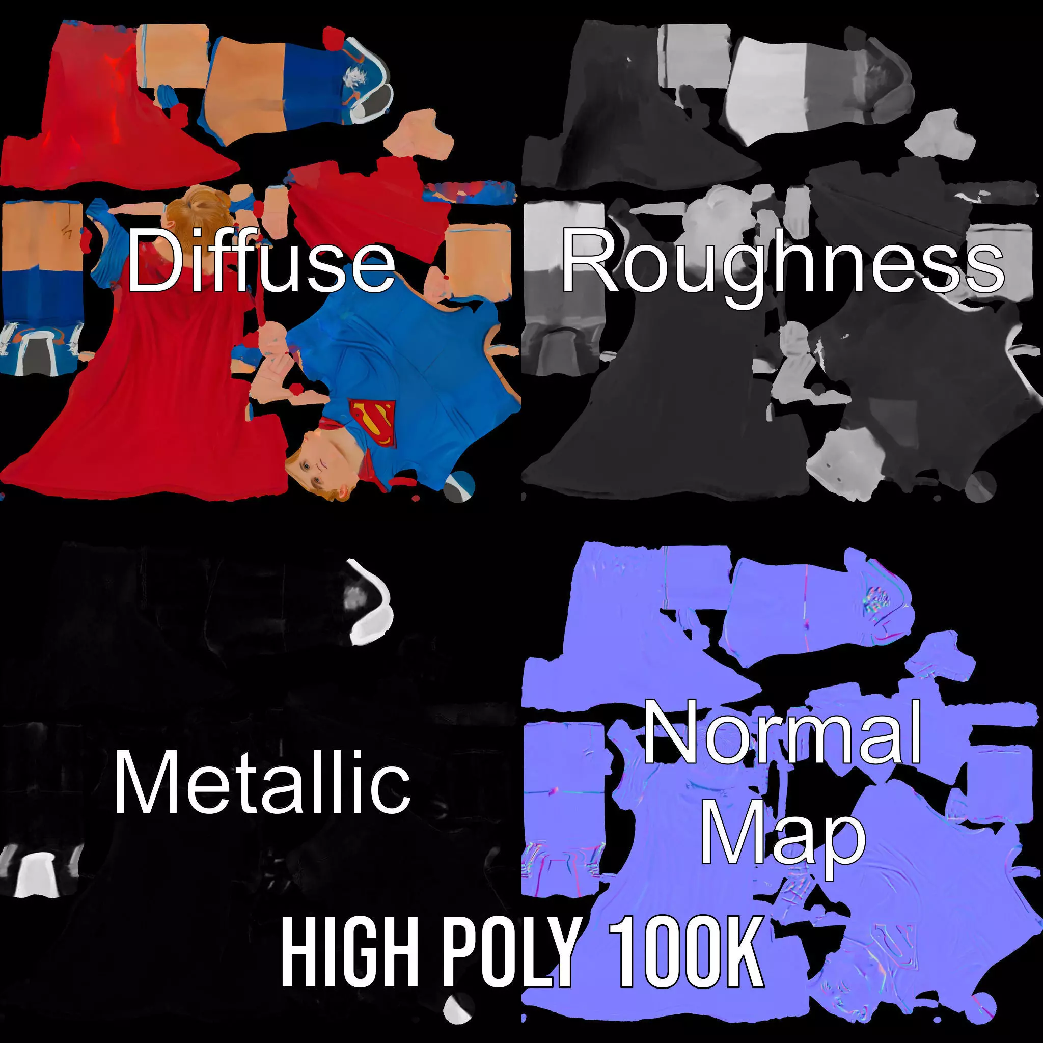 Hero Costume Child model pack Low-poly 3D model_4