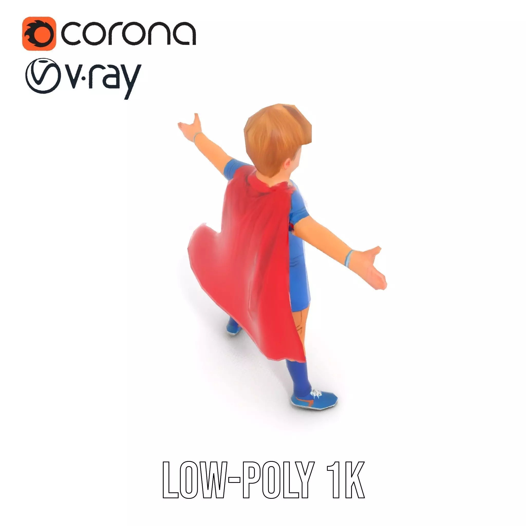 Hero Costume Child model pack Low-poly 3D model_13