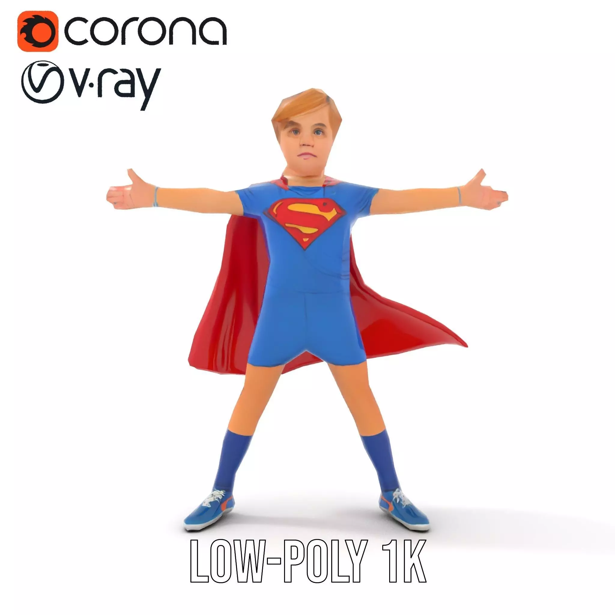 Hero Costume Child model pack Low-poly 3D model_8