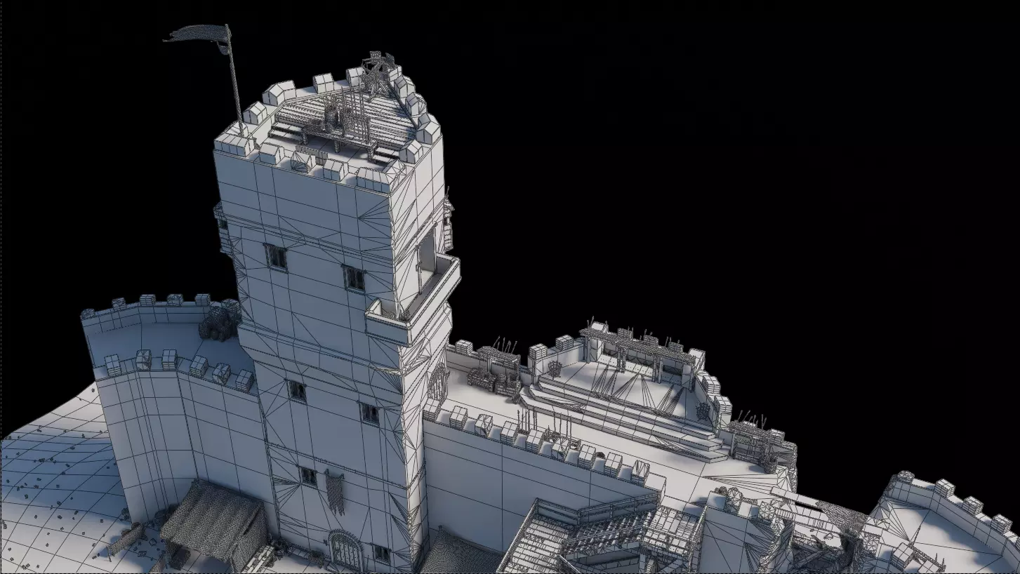 Building Wall Tower Medieval 3D model_7