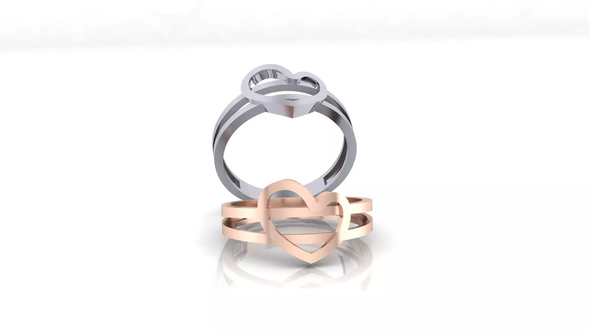 heart love gold ring 3D print model_0