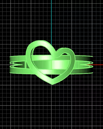 heart love gold ring 3D print model_3