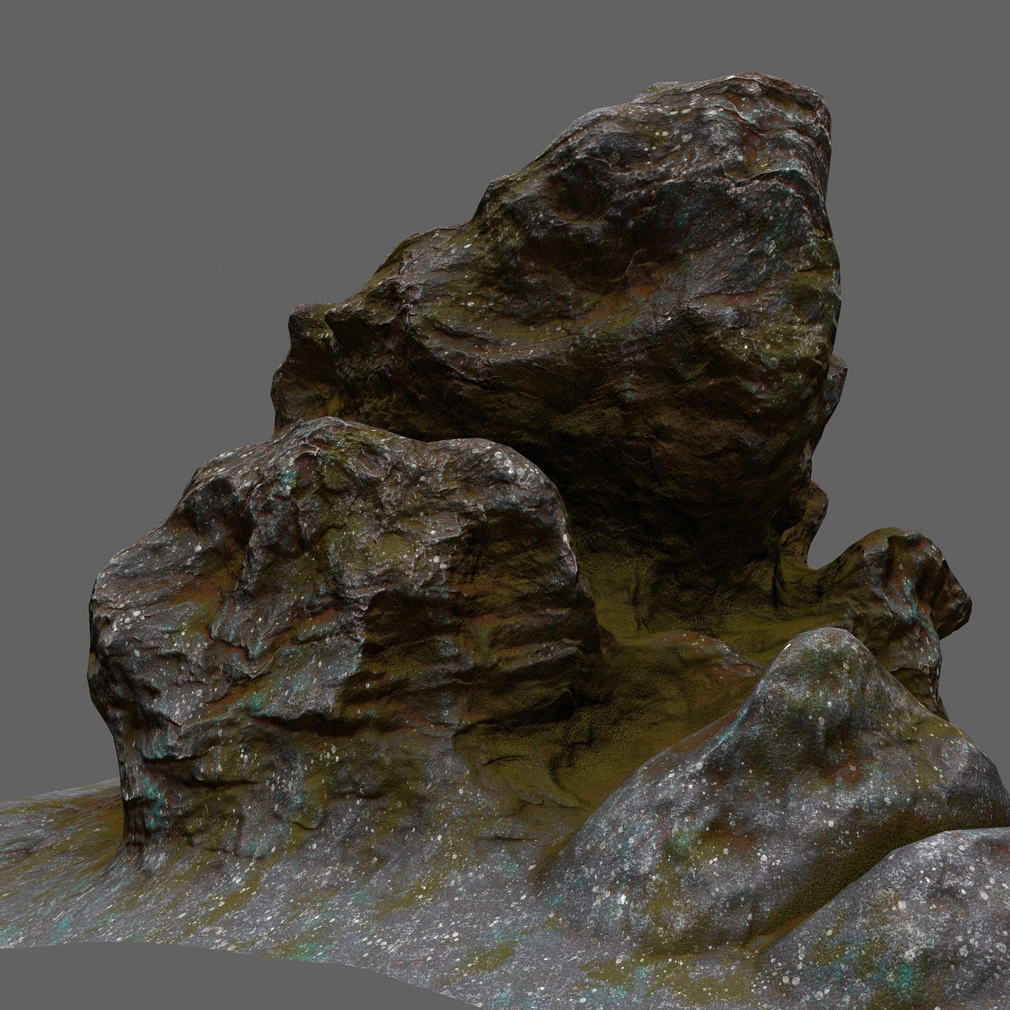 Rock Low-poly 3D model_2