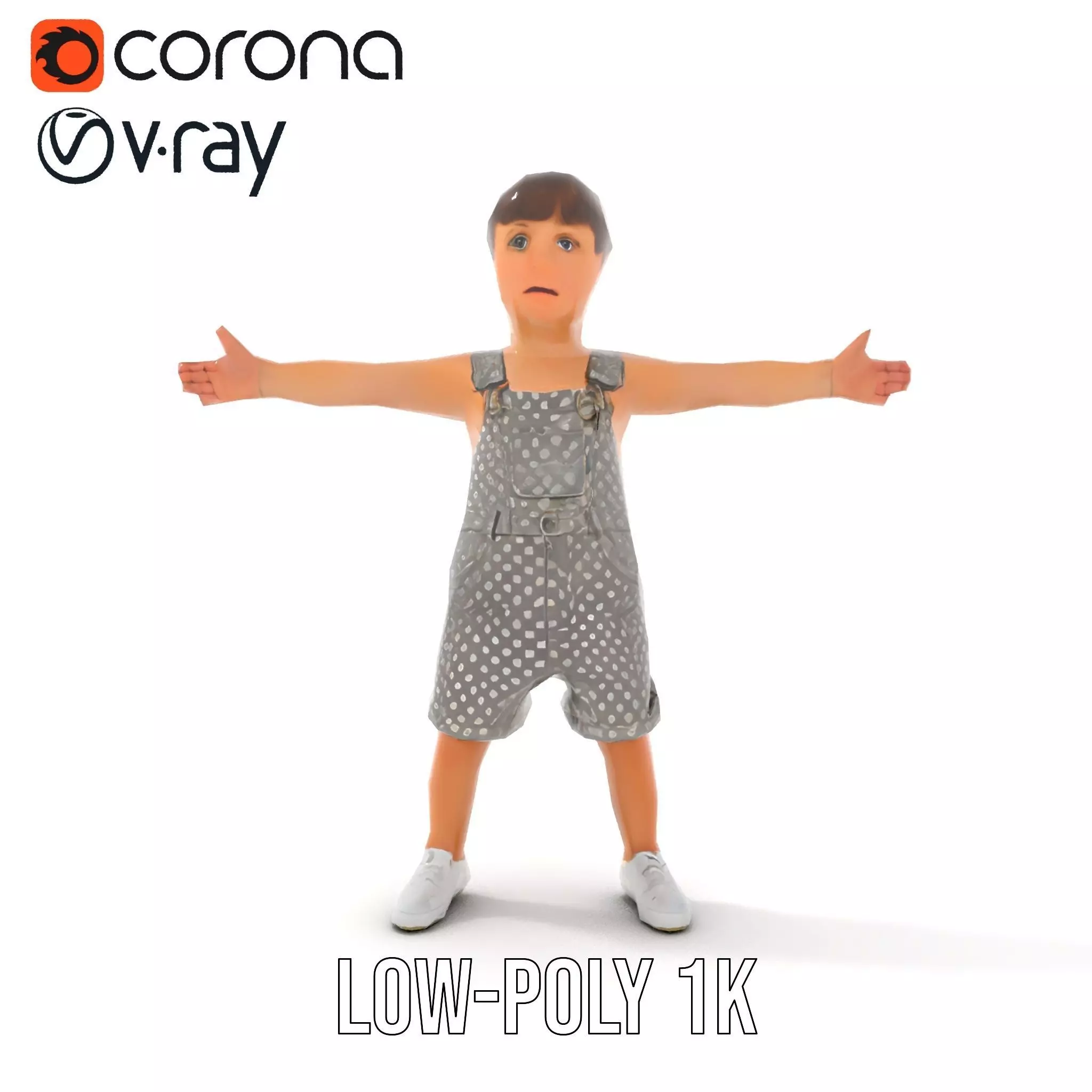 Playful Polka Dot Toddler model pack Low-poly 3D model_12