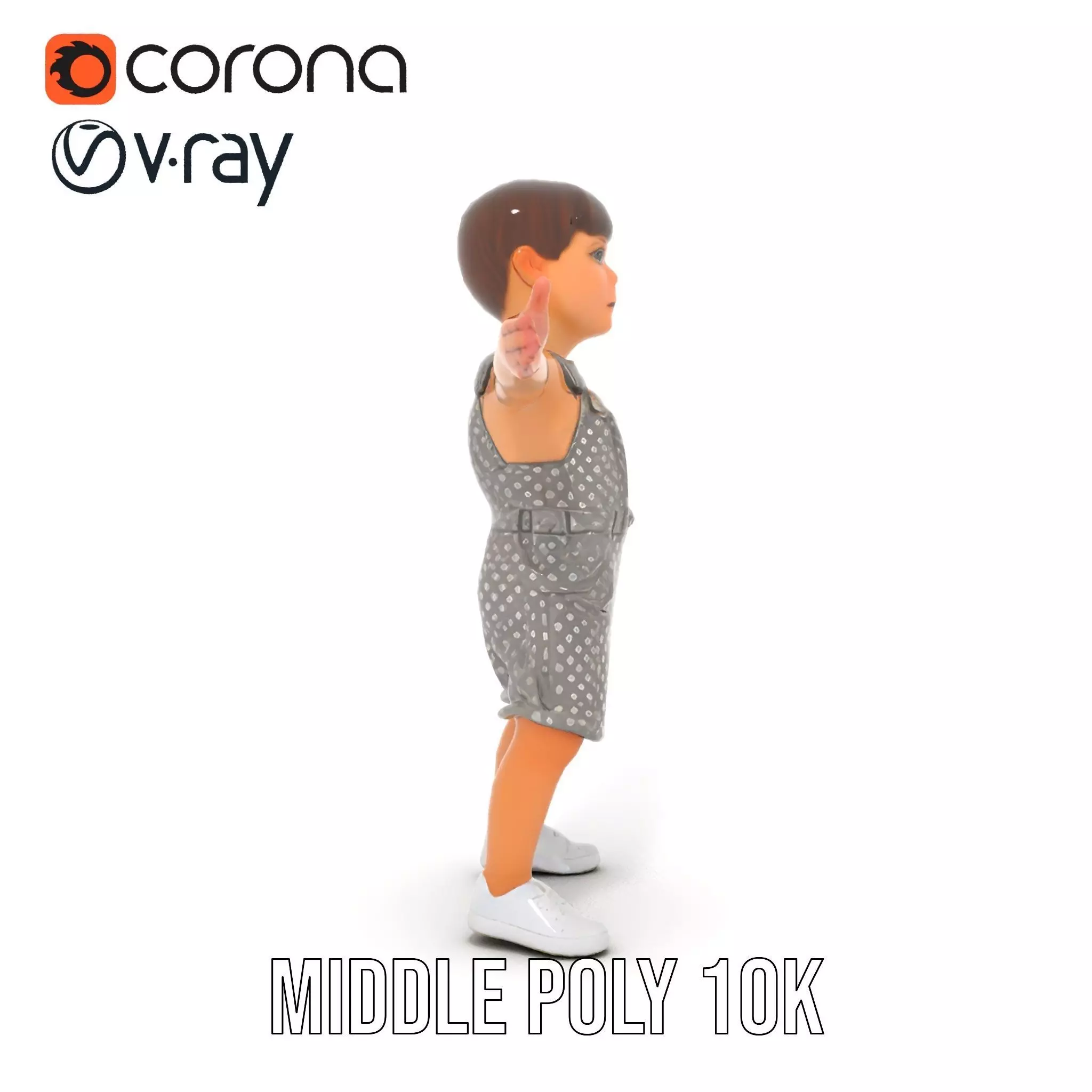 Playful Polka Dot Toddler model pack Low-poly 3D model_17