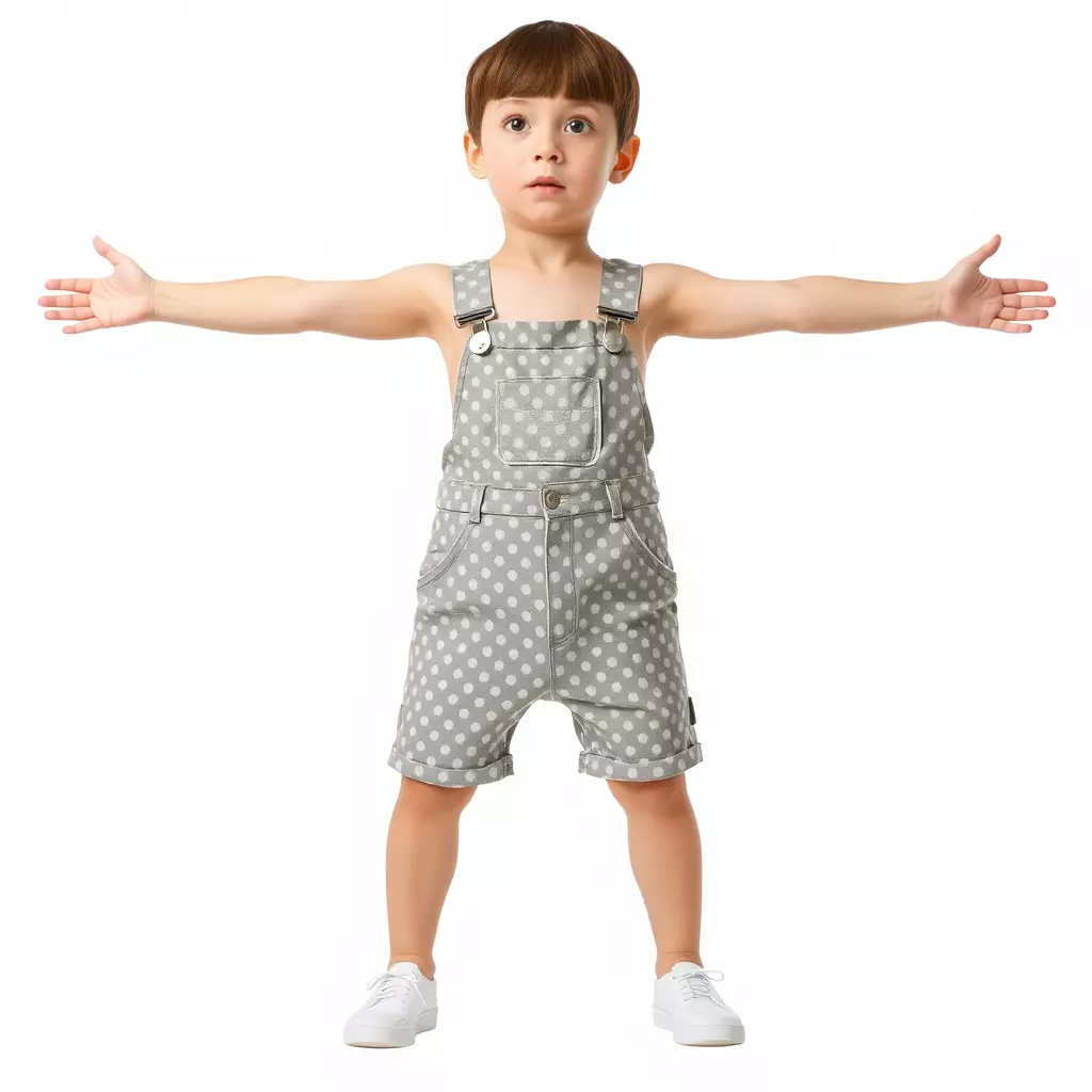 Playful Polka Dot Toddler model pack Low-poly 3D model_3