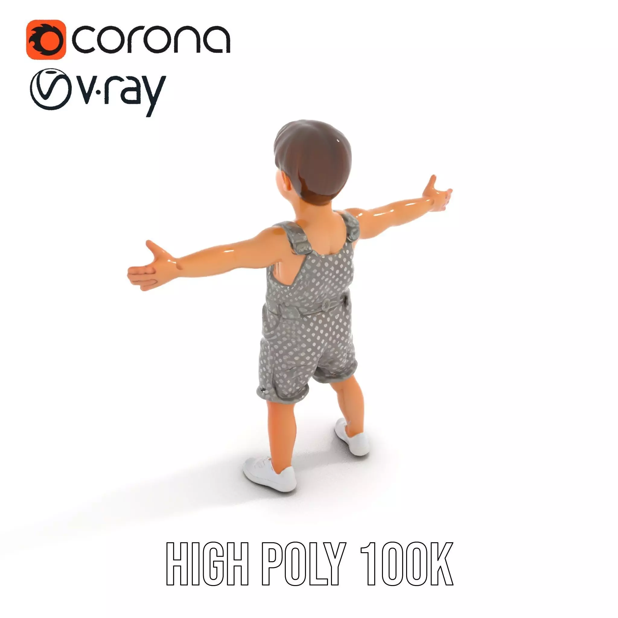 Playful Polka Dot Toddler model pack Low-poly 3D model_27
