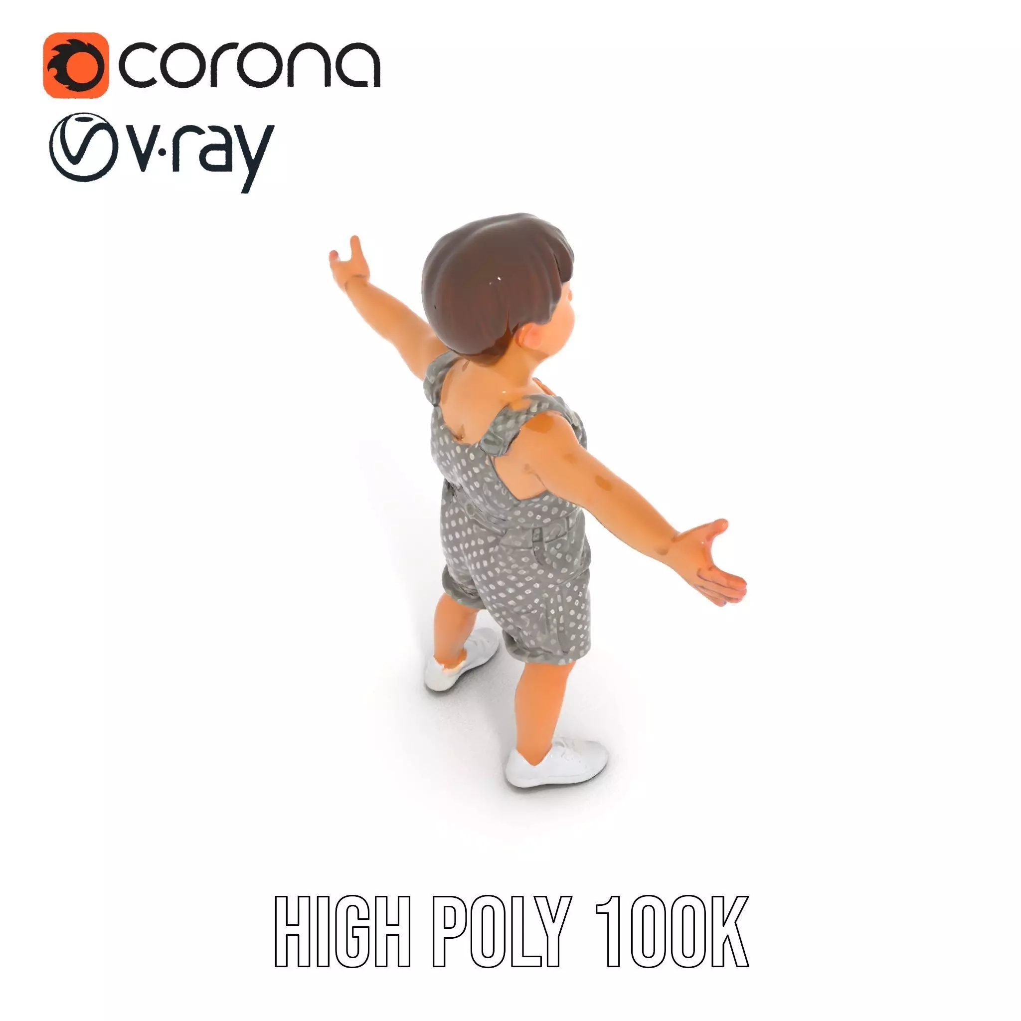 Playful Polka Dot Toddler model pack Low-poly 3D model_24
