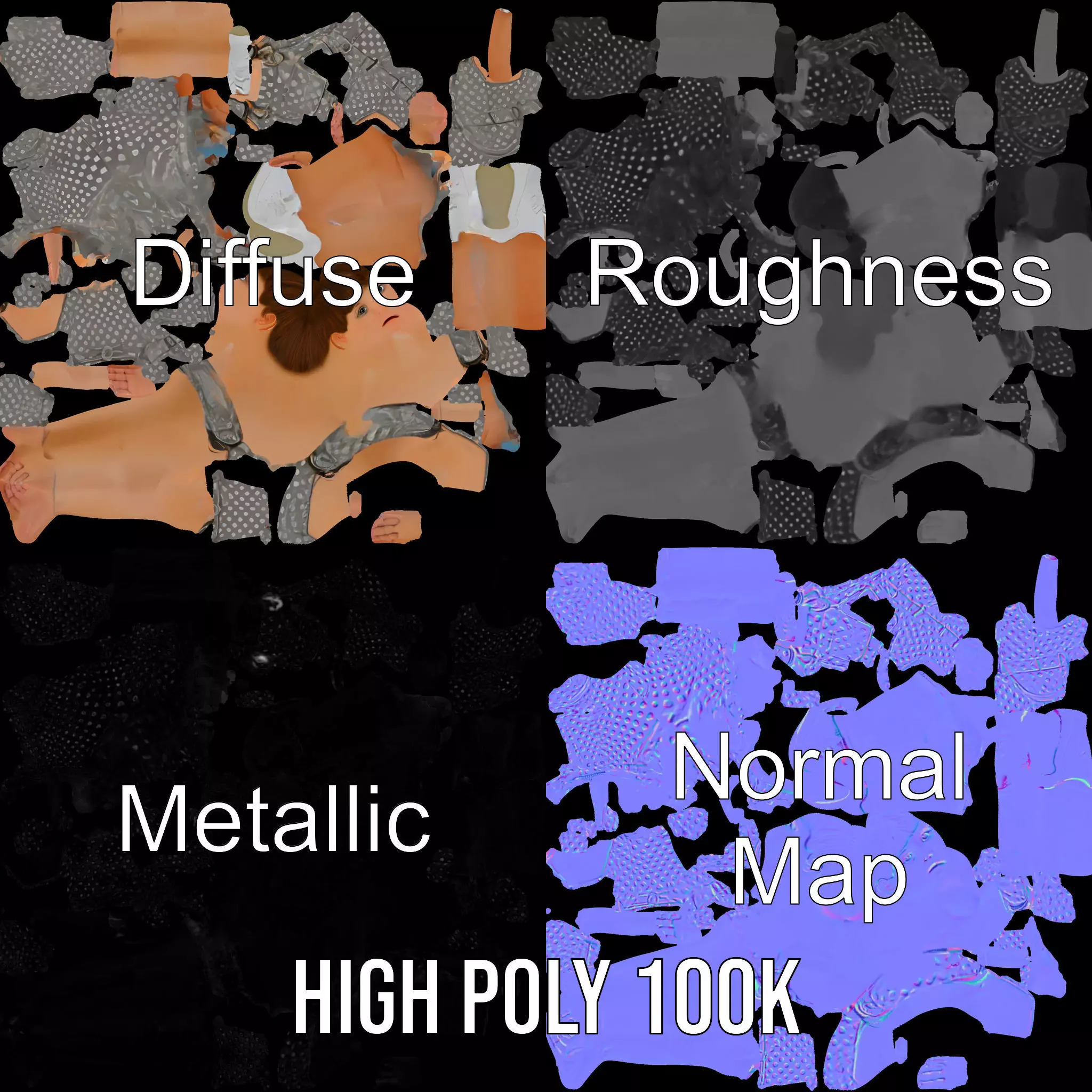 Playful Polka Dot Toddler model pack Low-poly 3D model_4