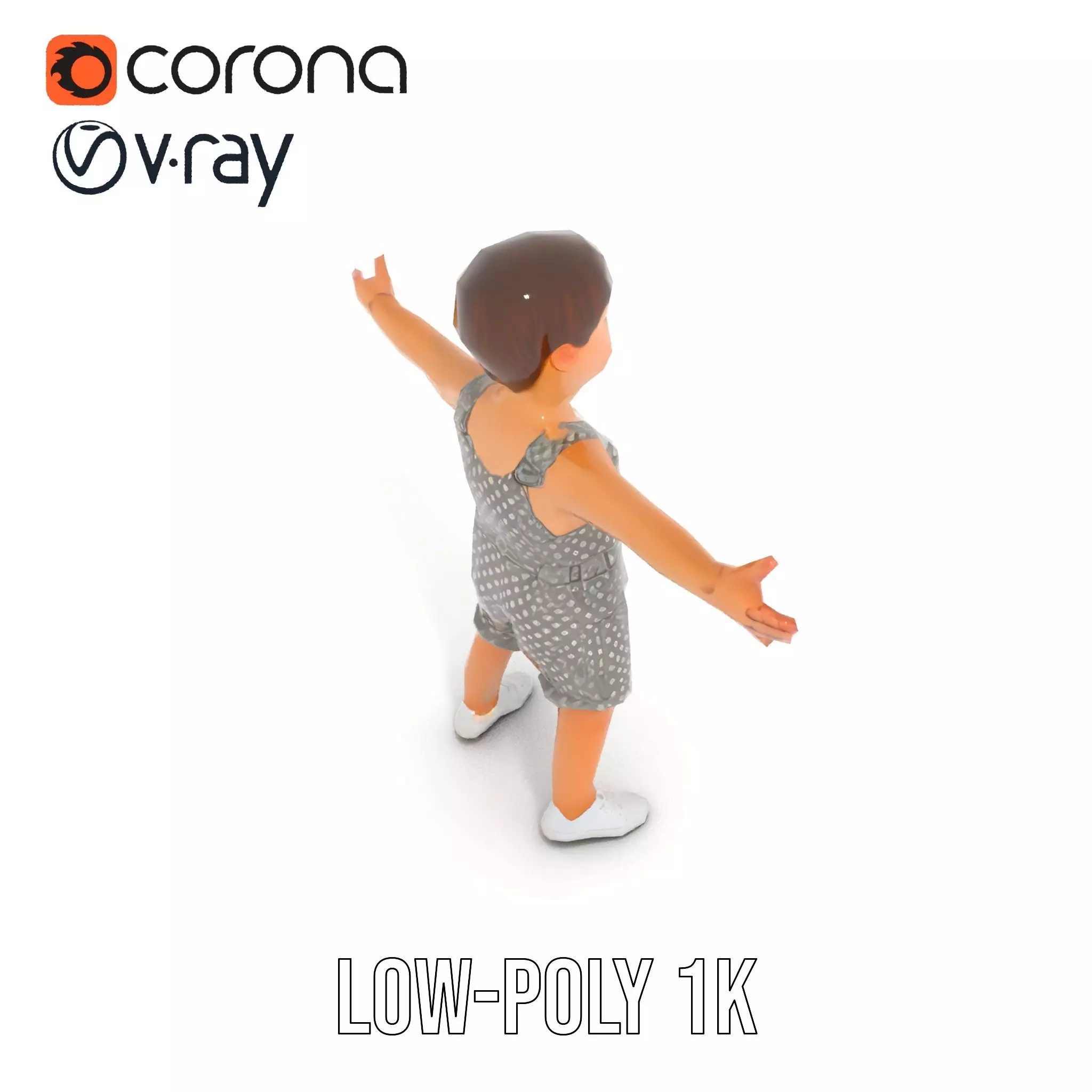 Playful Polka Dot Toddler model pack Low-poly 3D model_23