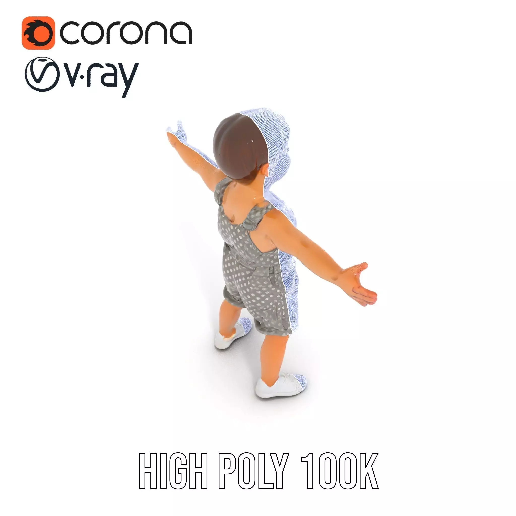 Playful Polka Dot Toddler model pack Low-poly 3D model_32