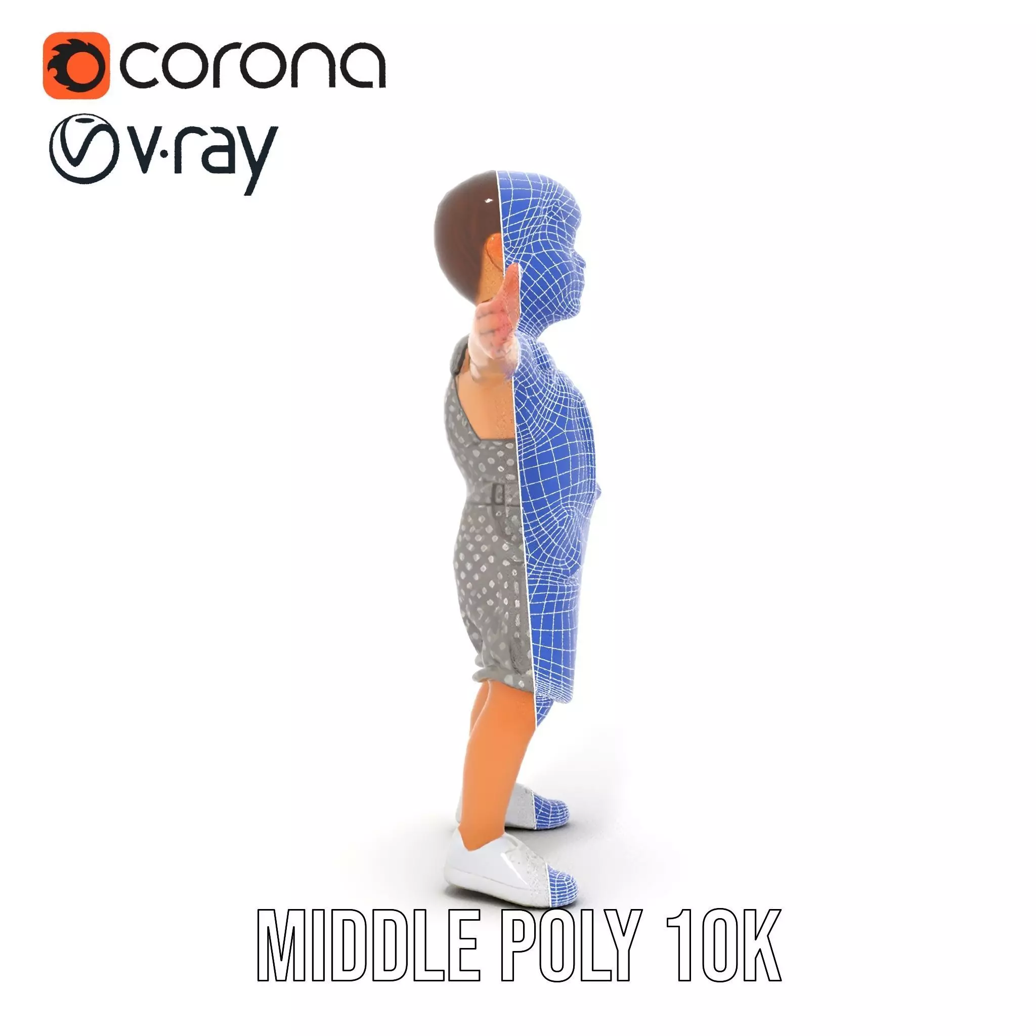 Playful Polka Dot Toddler model pack Low-poly 3D model_25