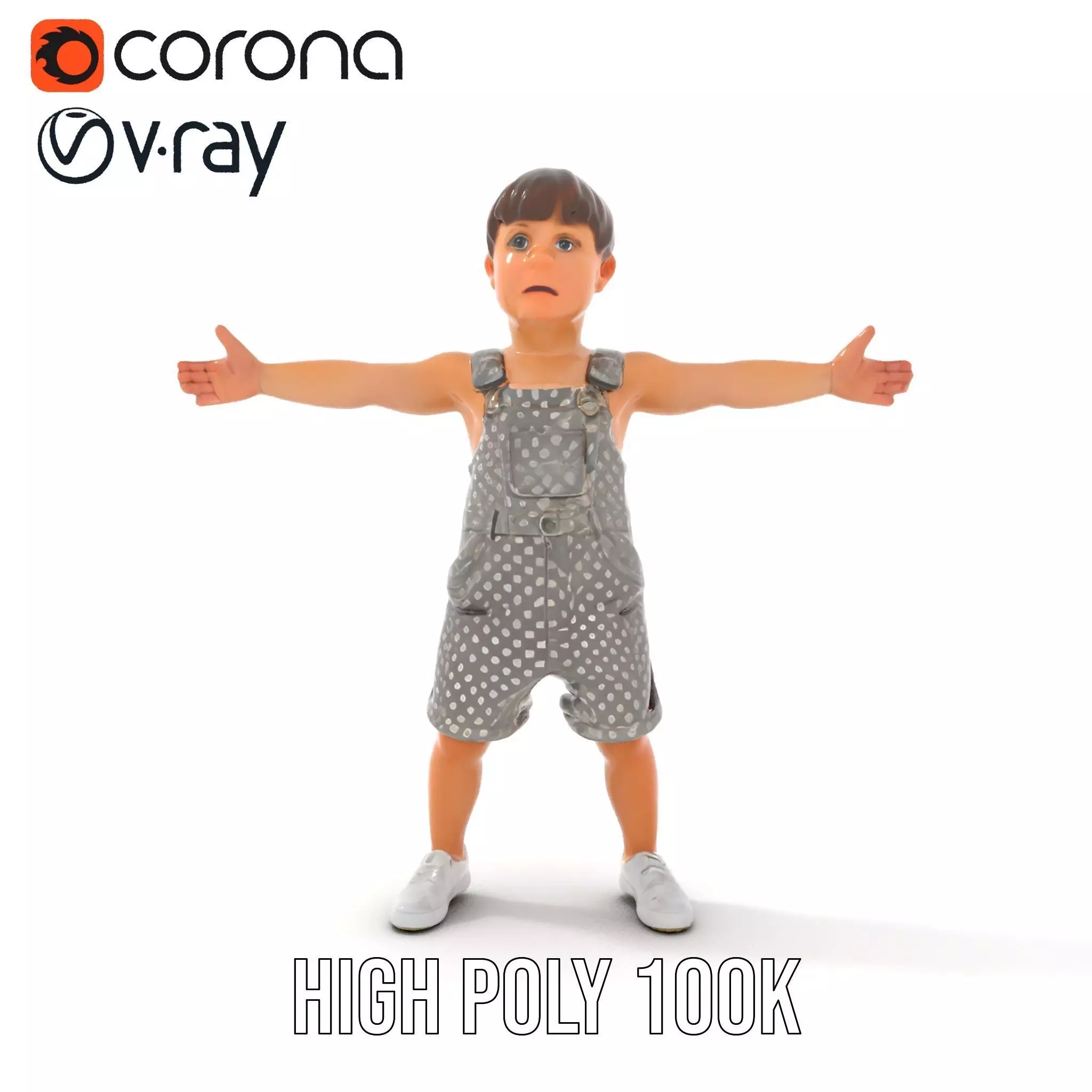 Playful Polka Dot Toddler model pack Low-poly 3D model_16