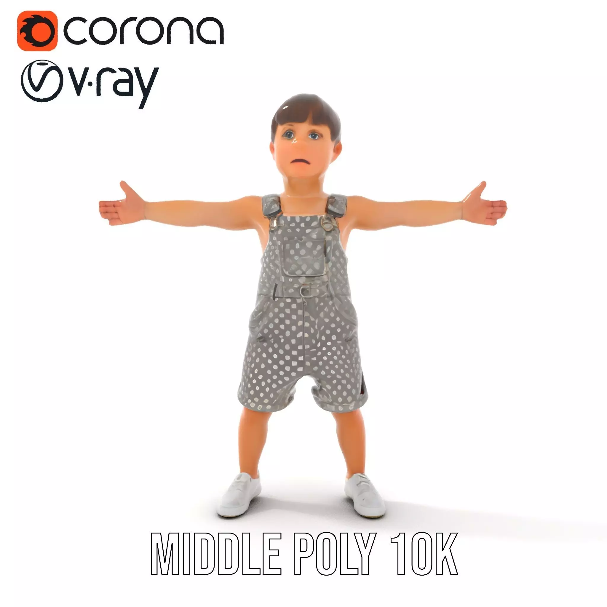 Playful Polka Dot Toddler model pack Low-poly 3D model_11
