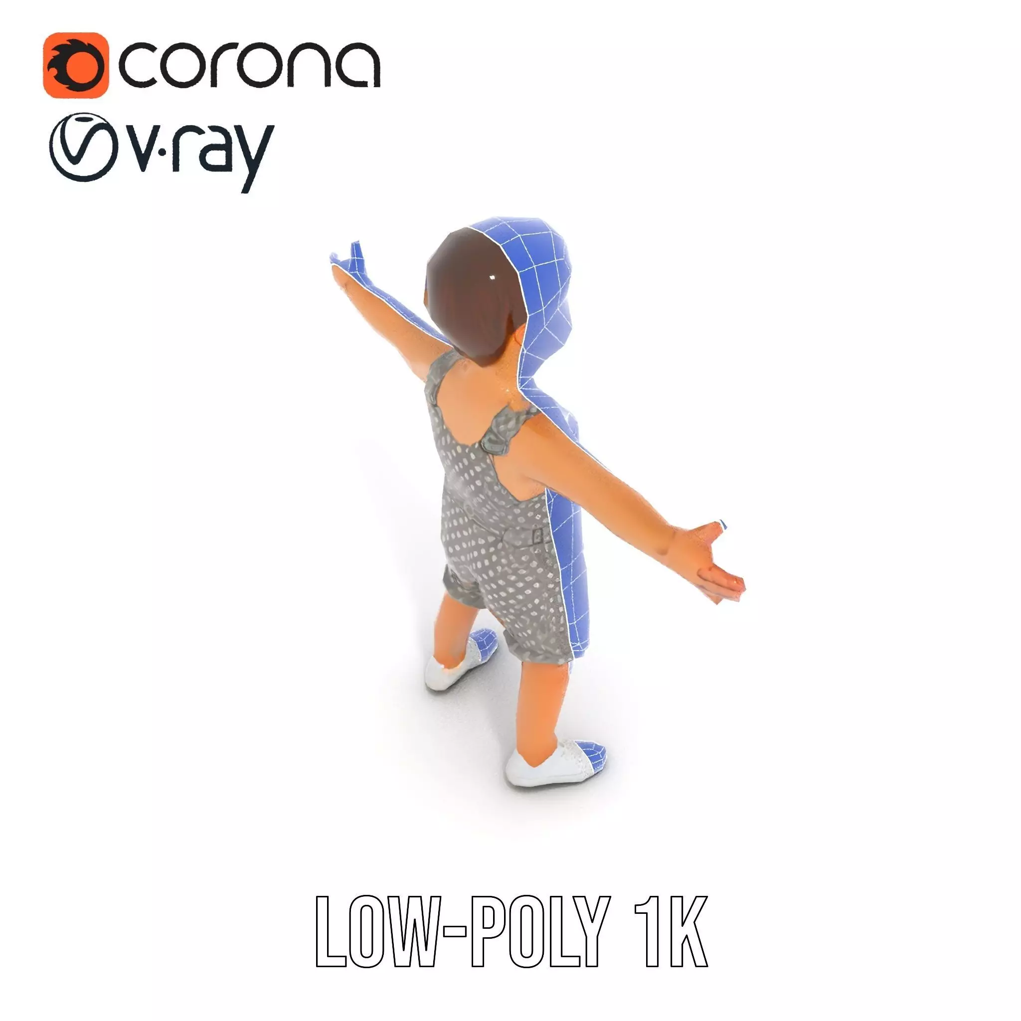 Playful Polka Dot Toddler model pack Low-poly 3D model_31