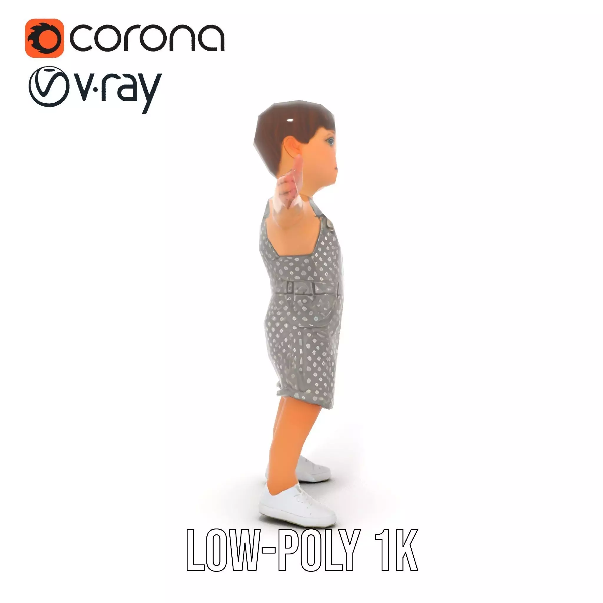 Playful Polka Dot Toddler model pack Low-poly 3D model_8