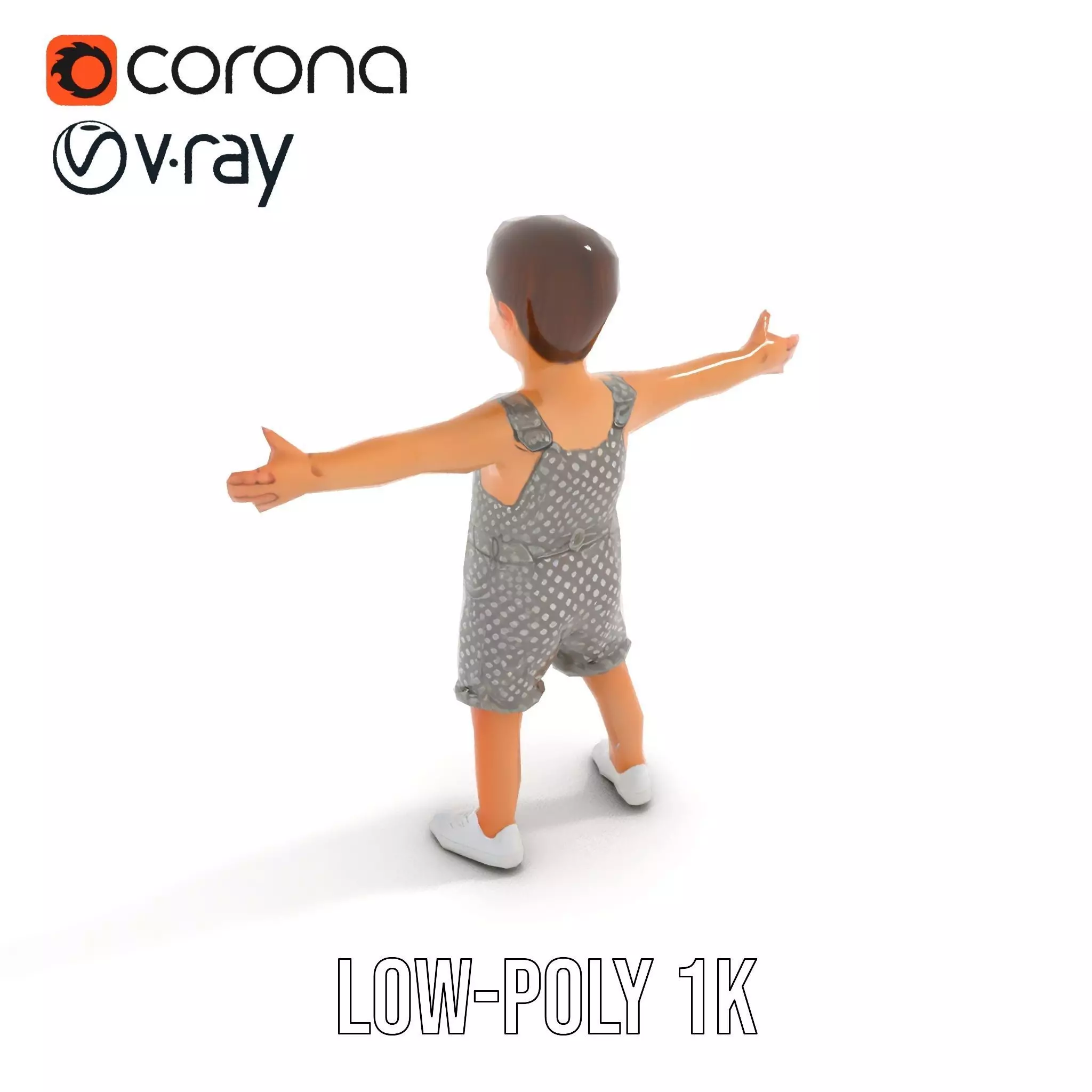 Playful Polka Dot Toddler model pack Low-poly 3D model_10