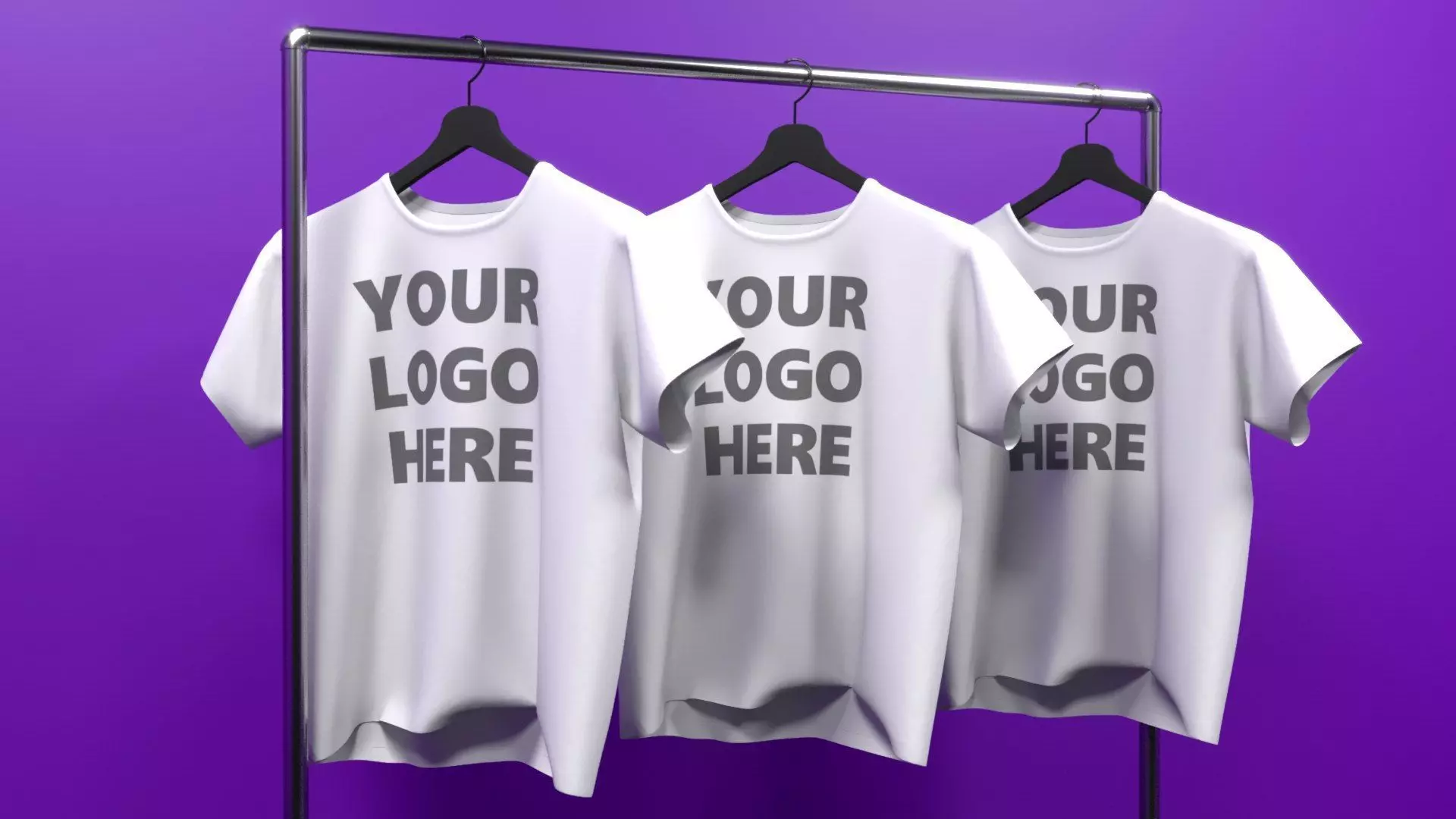 Shirts on Rack 3D model_0