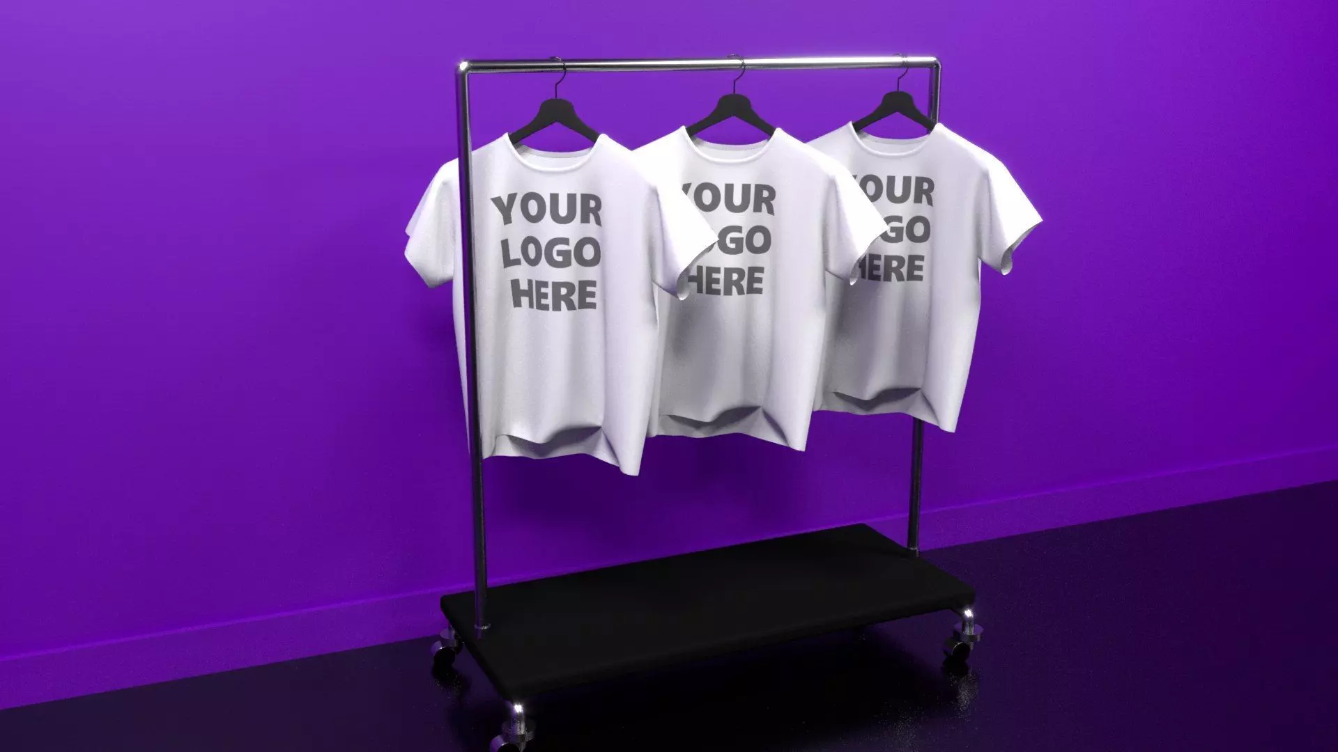 Shirts on Rack 3D model_3