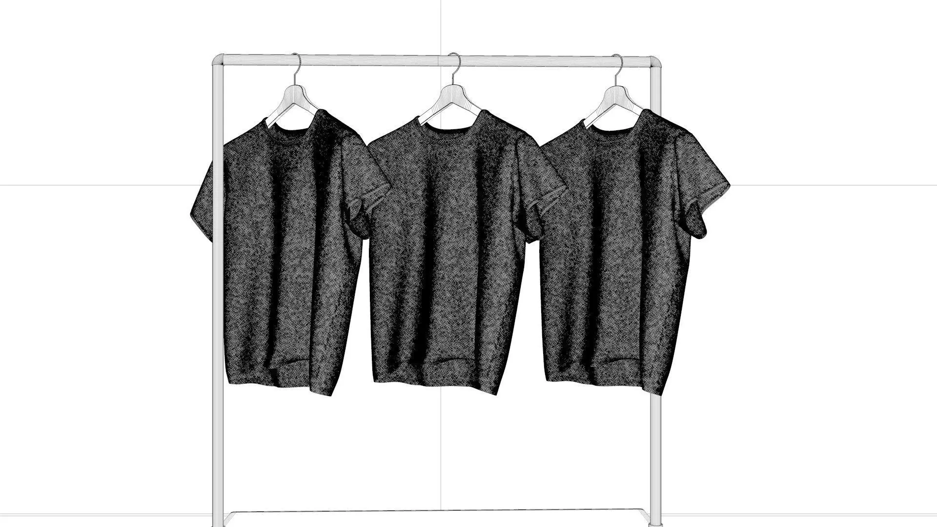 Shirts on Rack 3D model_5