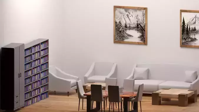 Modern Living and Dining Room Interior Set