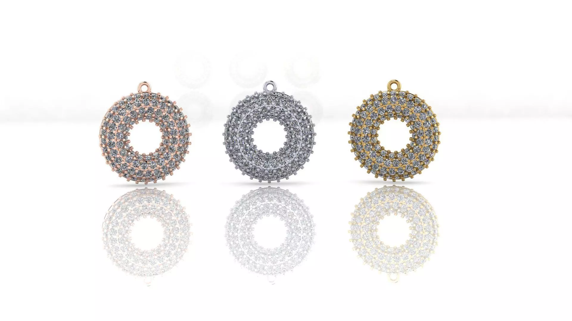 pave setting jewelry pendant 3D print model