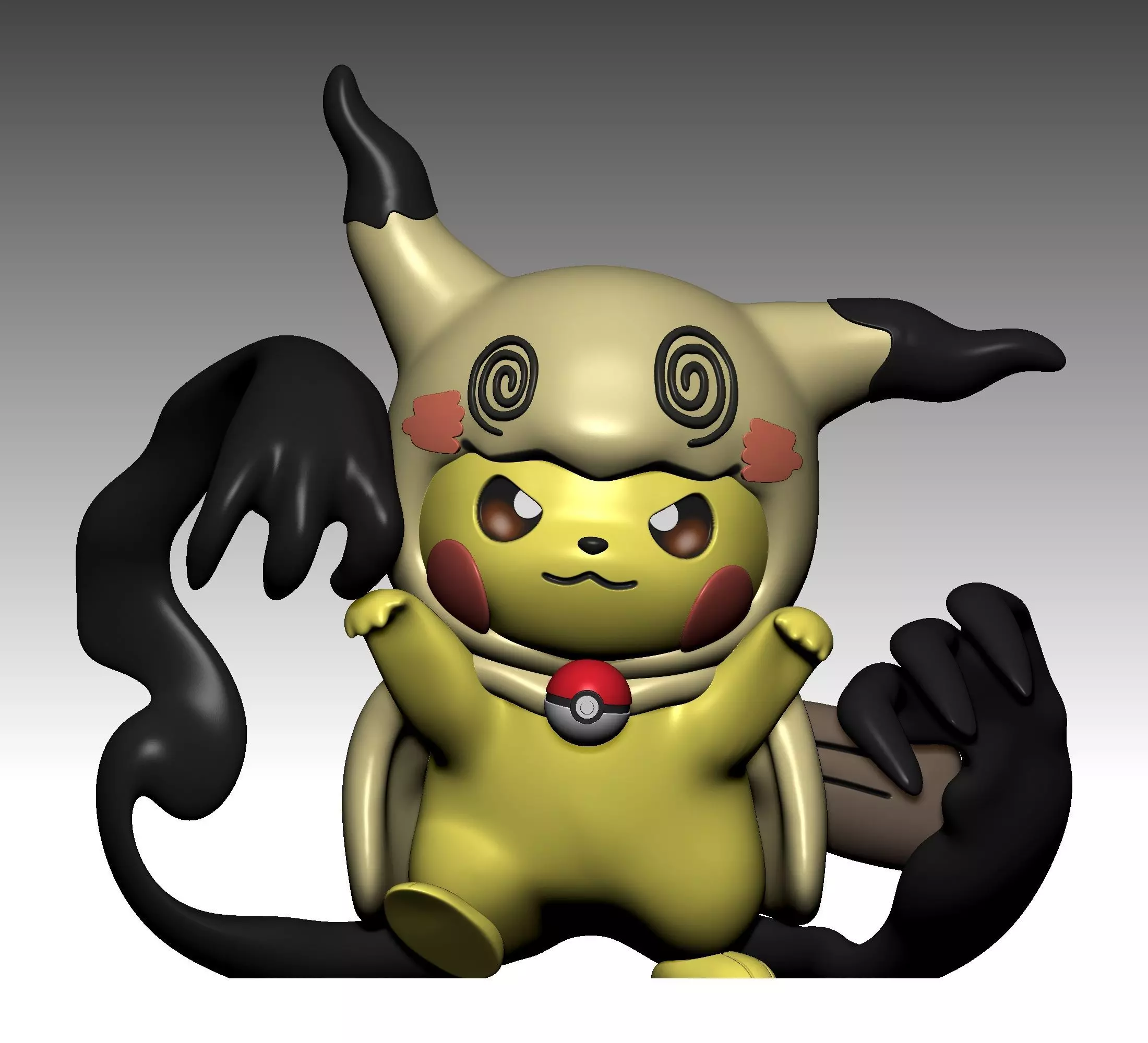 Pokemon - Pikachu Mimmikyu Cosplay Free 3D print model_2