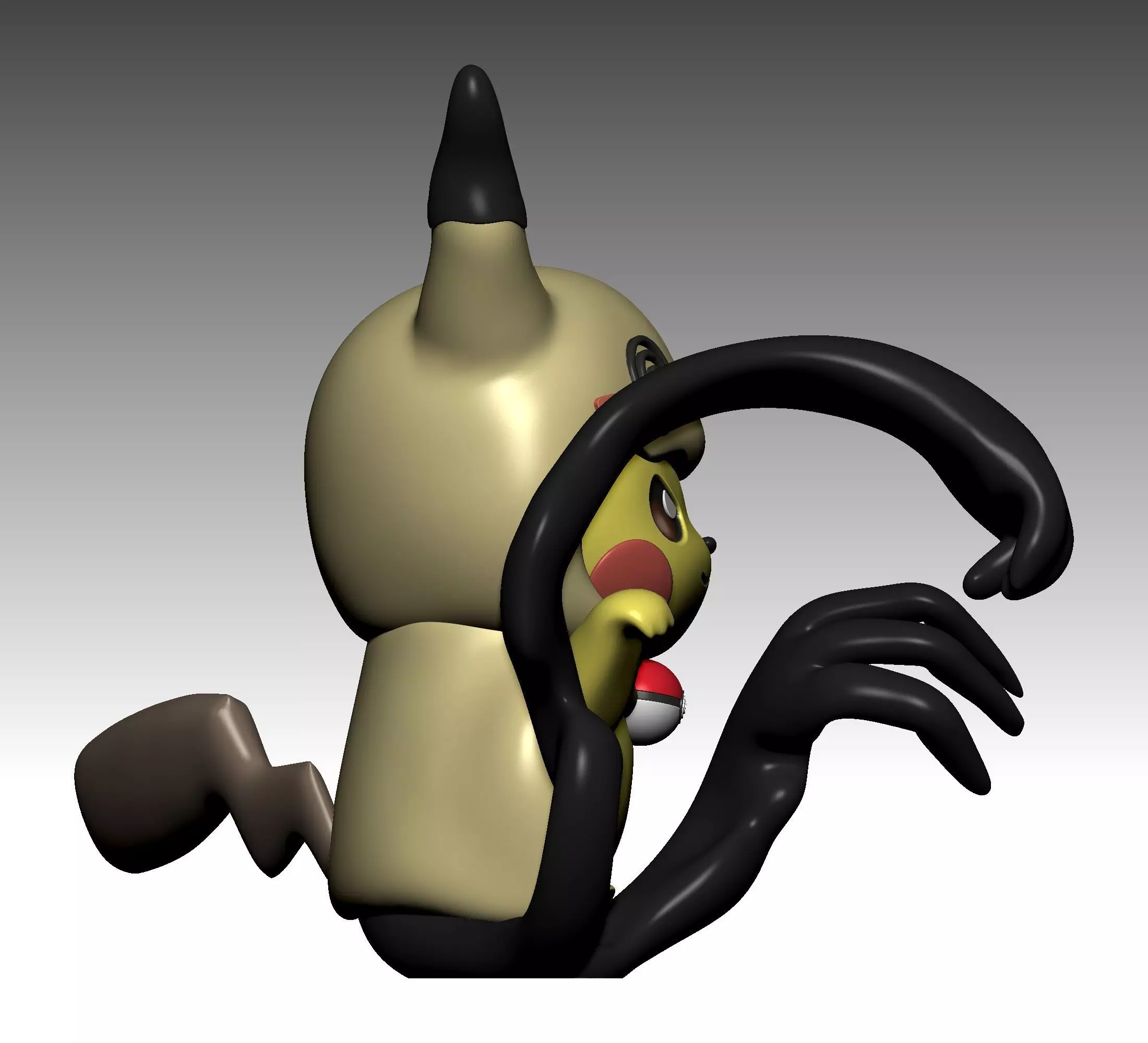 Pokemon - Pikachu Mimmikyu Cosplay Free 3D print model_1