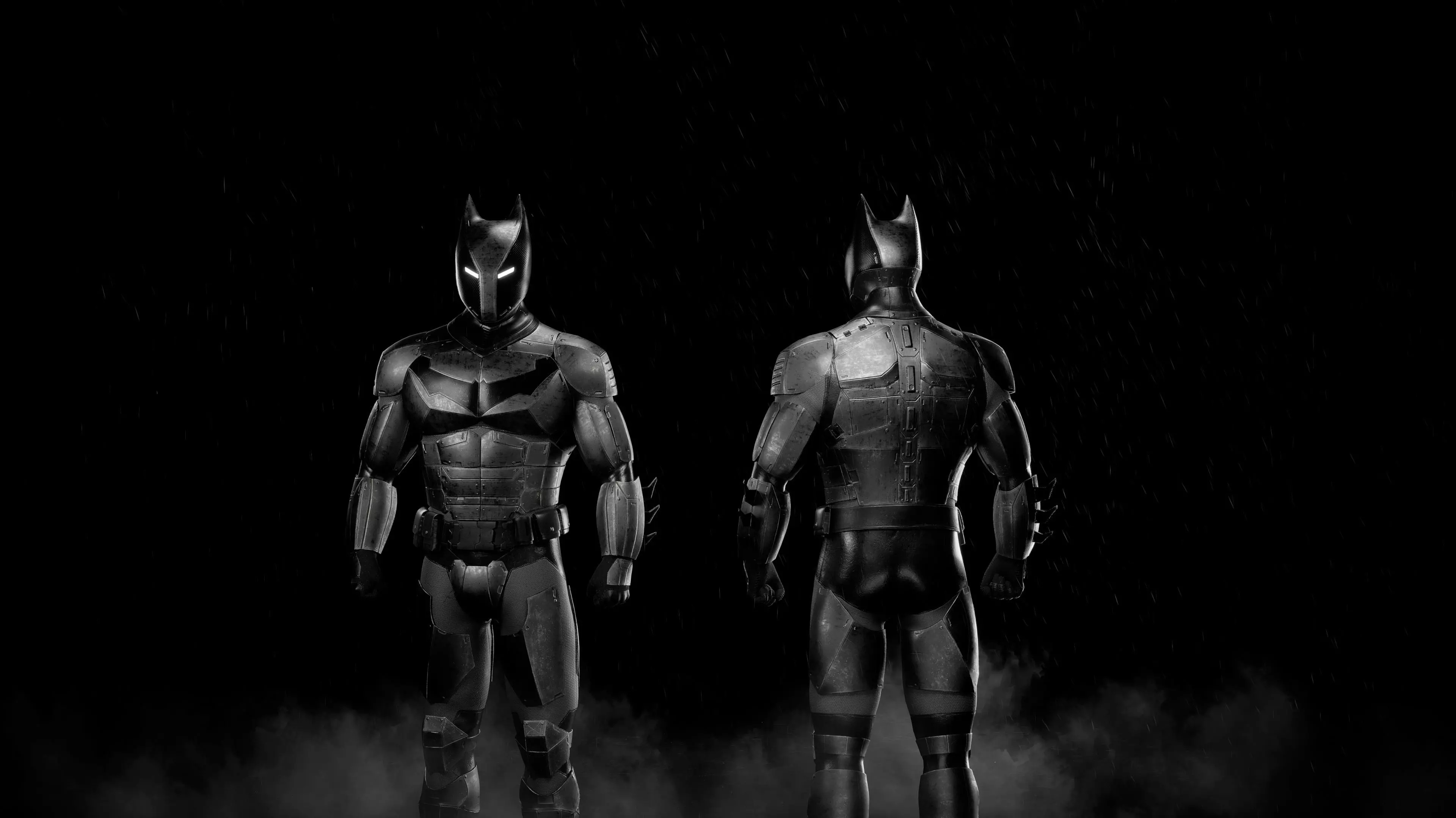 Realtime Modern Batman Armor Low-poly 3D model_8