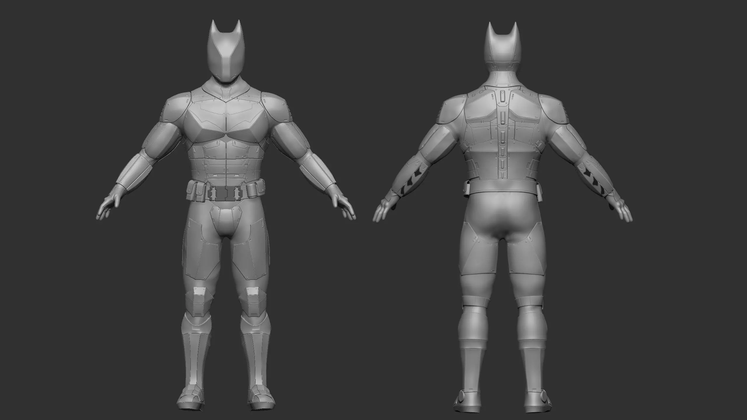 Realtime Modern Batman Armor Low-poly 3D model_12