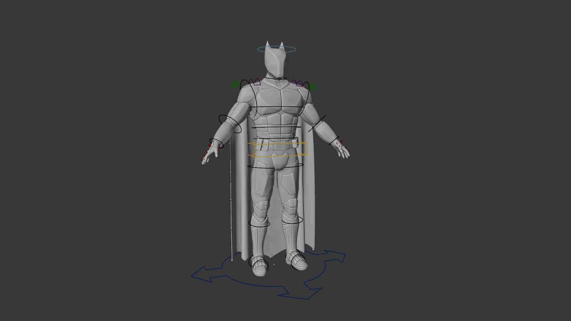 Realtime Modern Batman Armor Low-poly 3D model_11
