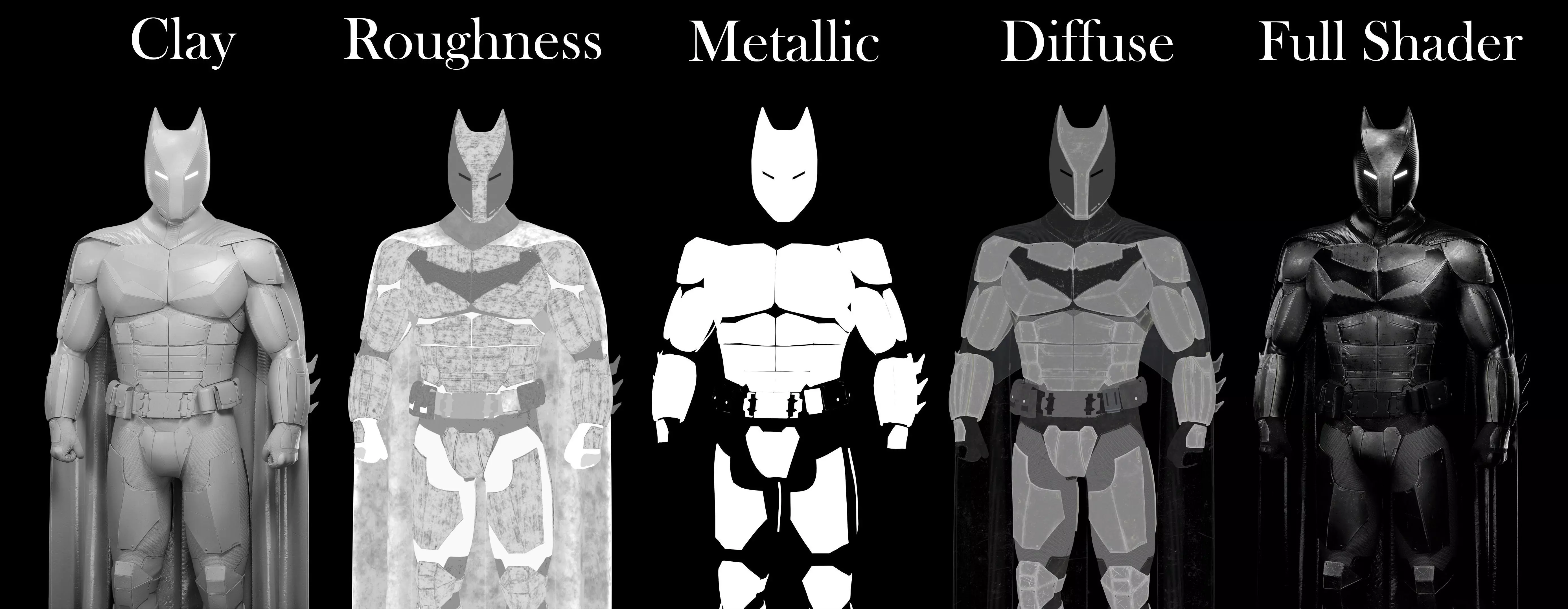 Realtime Modern Batman Armor Low-poly 3D model_14