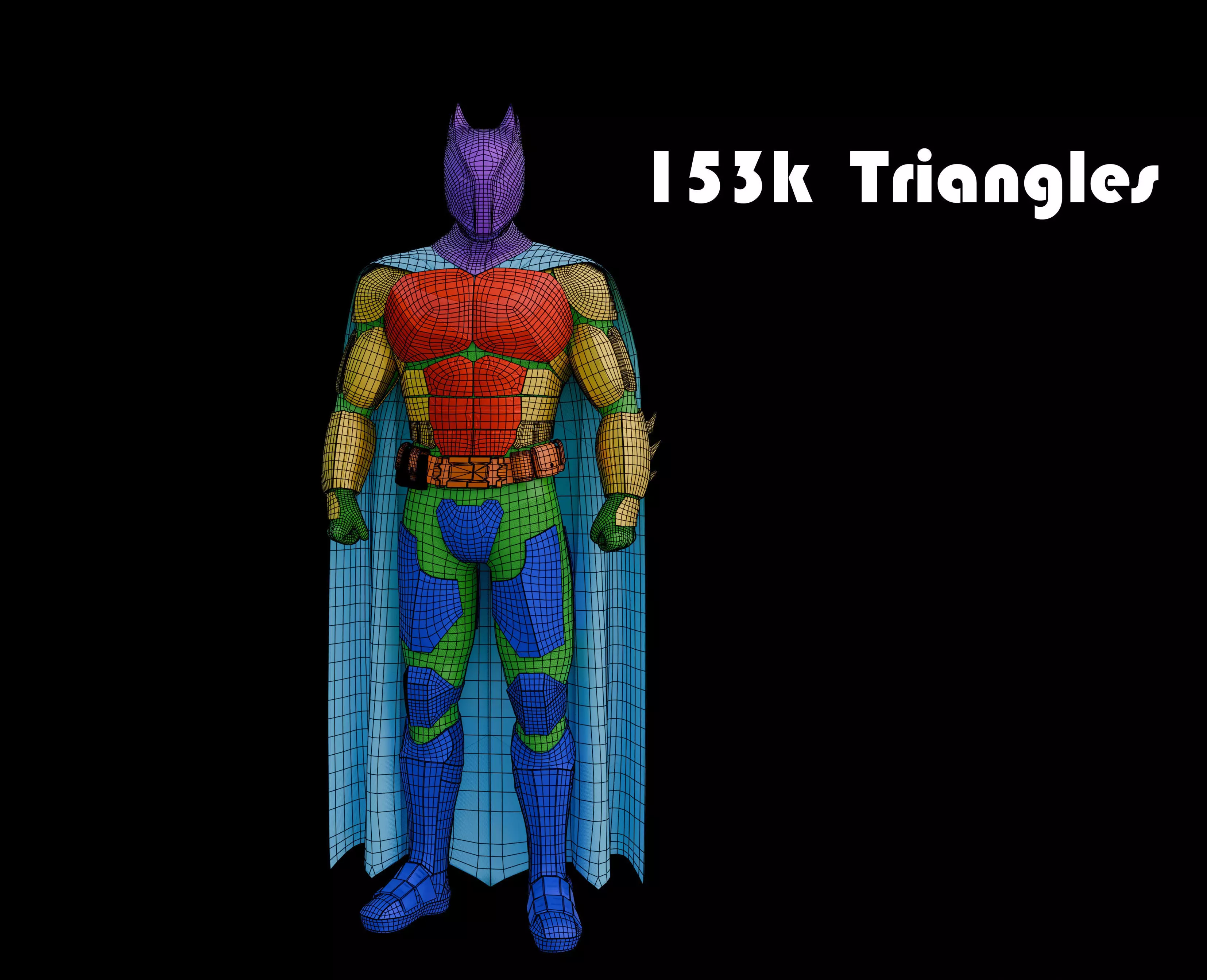 Realtime Modern Batman Armor Low-poly 3D model_15