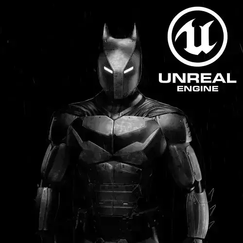 Realtime Modern Batman Armor Low-poly 3D model