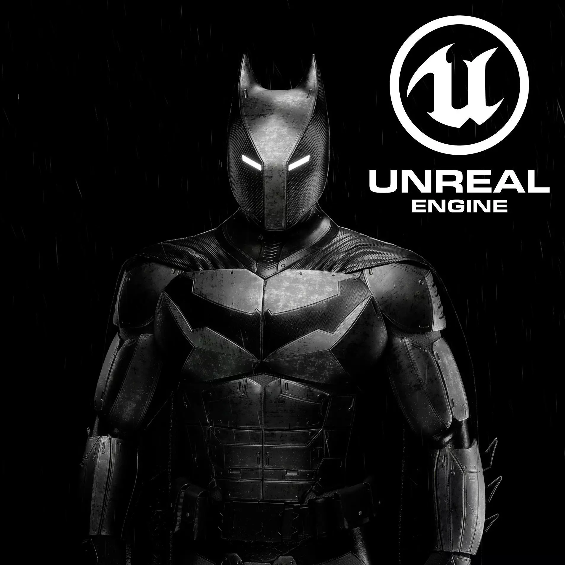 Realtime Modern Batman Armor Low-poly 3D model_0