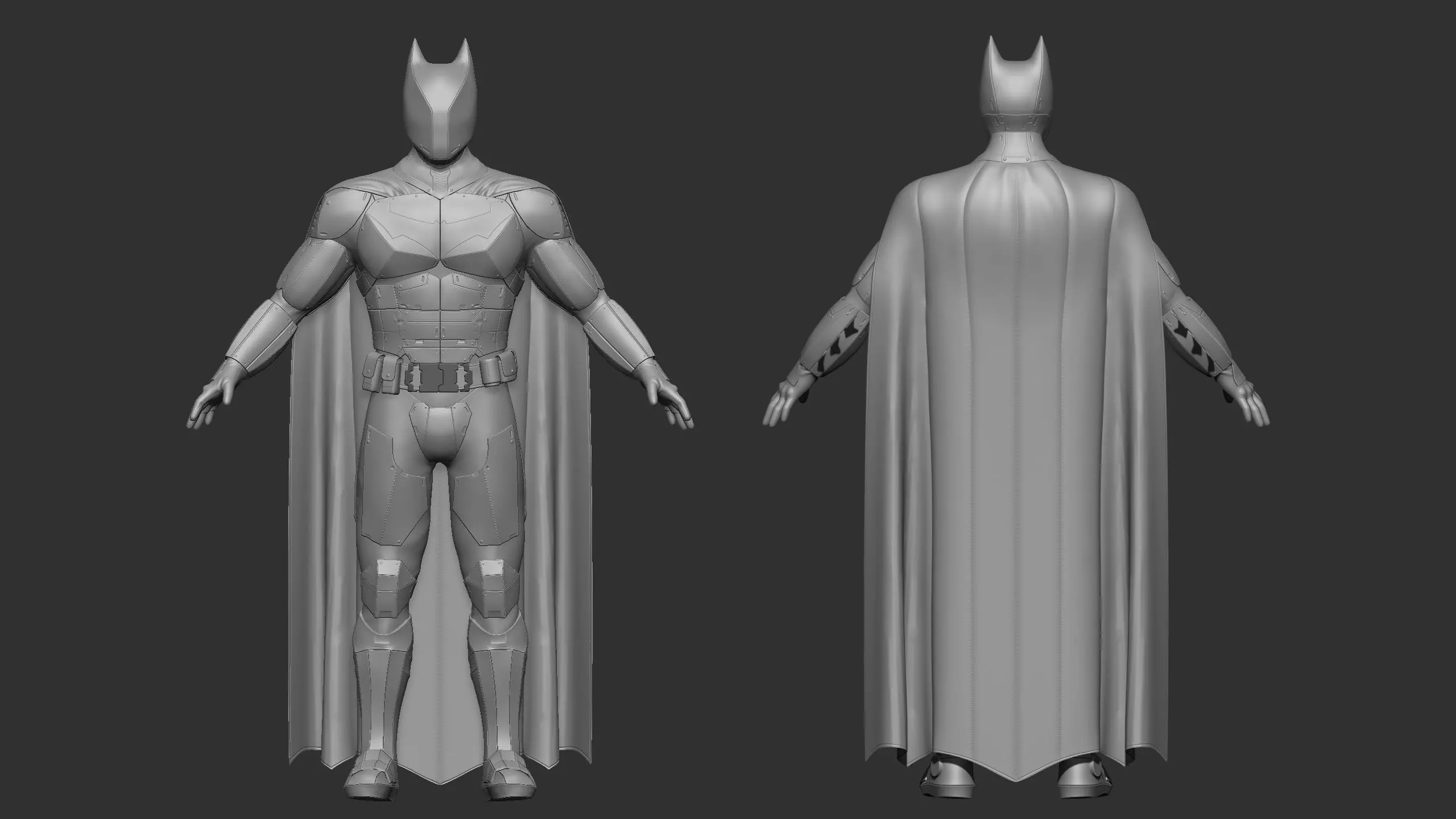 Realtime Modern Batman Armor Low-poly 3D model_13