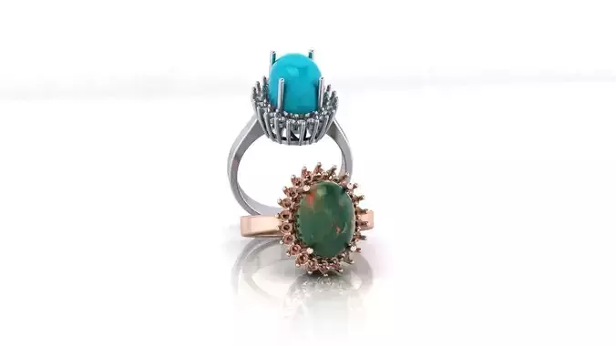 oval lady D cluster ring