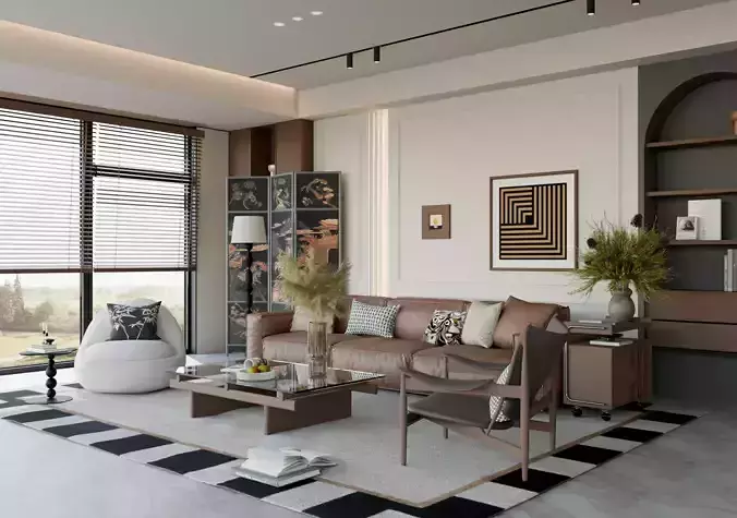 Contemporary French Apartment Living Room