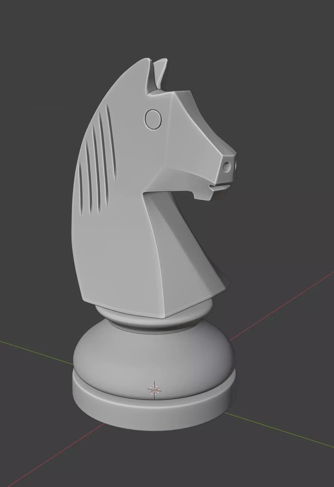 Wooden Chess Knight - 3D Model Low-poly 3D model_4