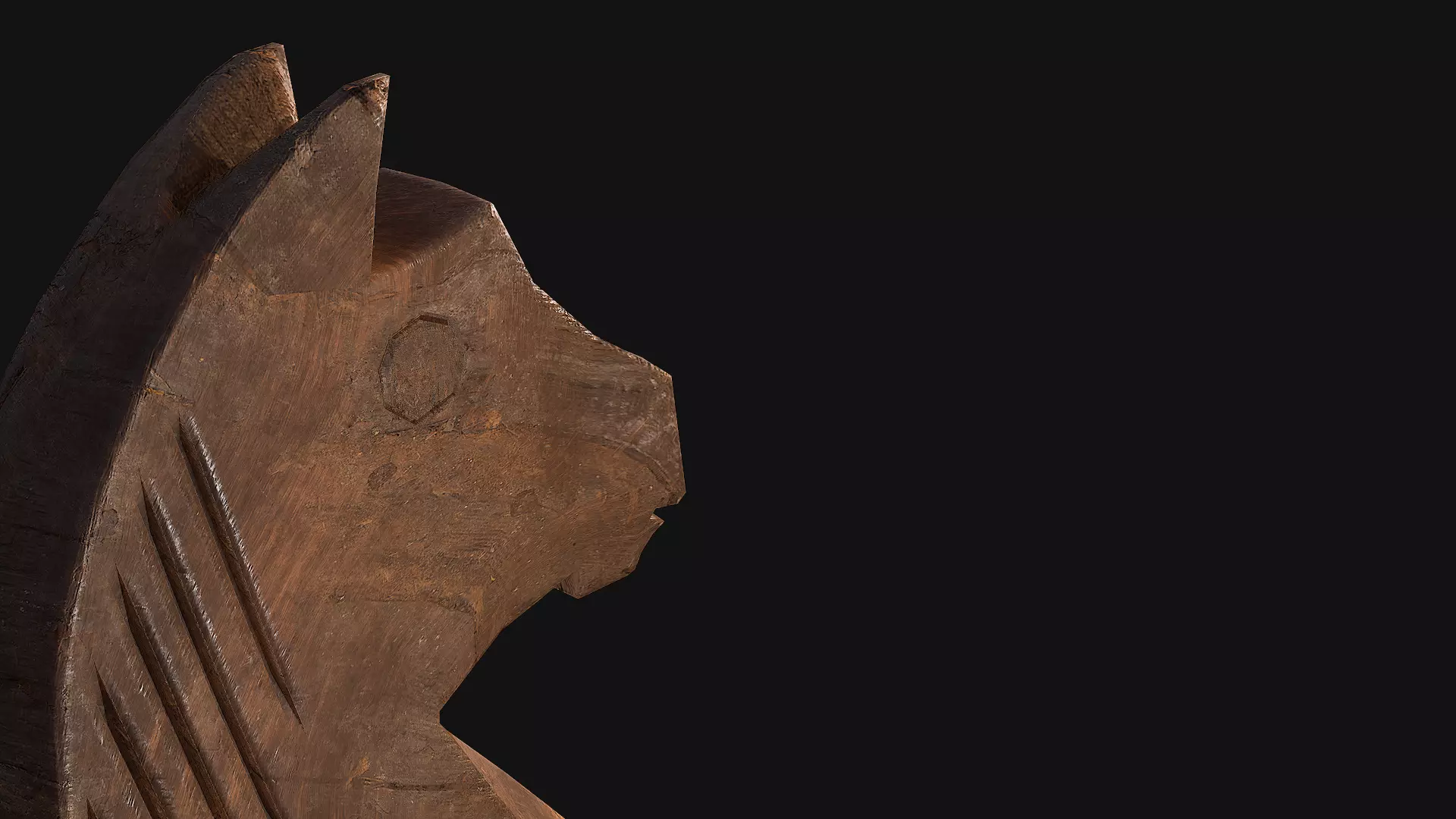 Wooden Chess Knight - 3D Model Low-poly 3D model_2