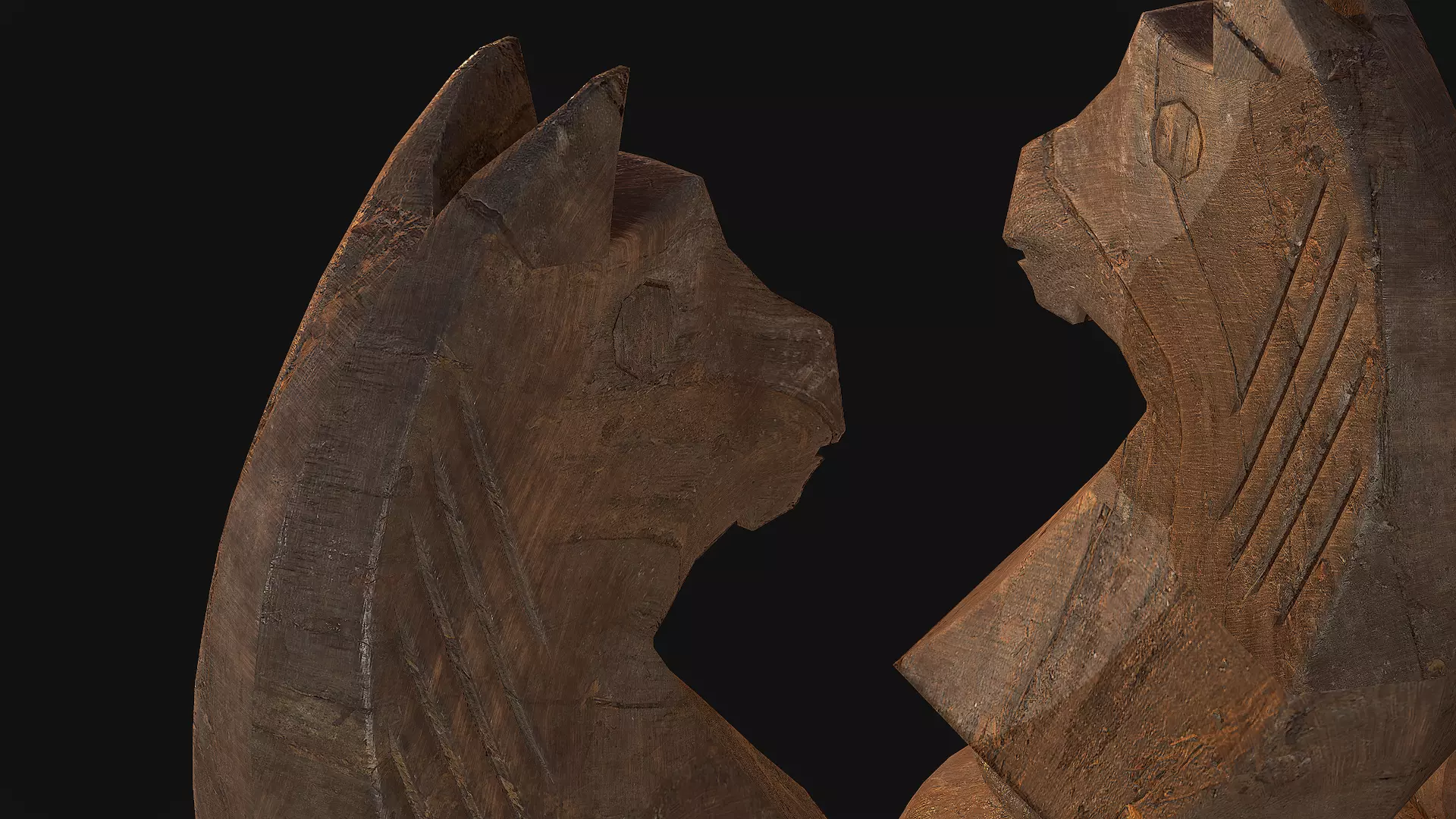 Wooden Chess Knight - 3D Model Low-poly 3D model_1