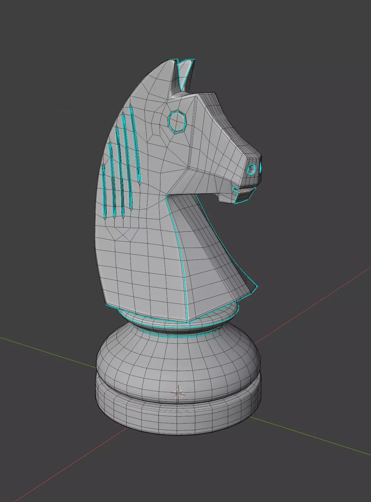 Wooden Chess Knight - 3D Model Low-poly 3D model_5